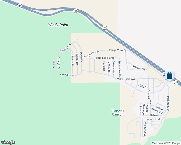 map of restaurants, bars, coffee shops, grocery stores, and more near 59739 Palm Oasis Avenue in Palm Springs