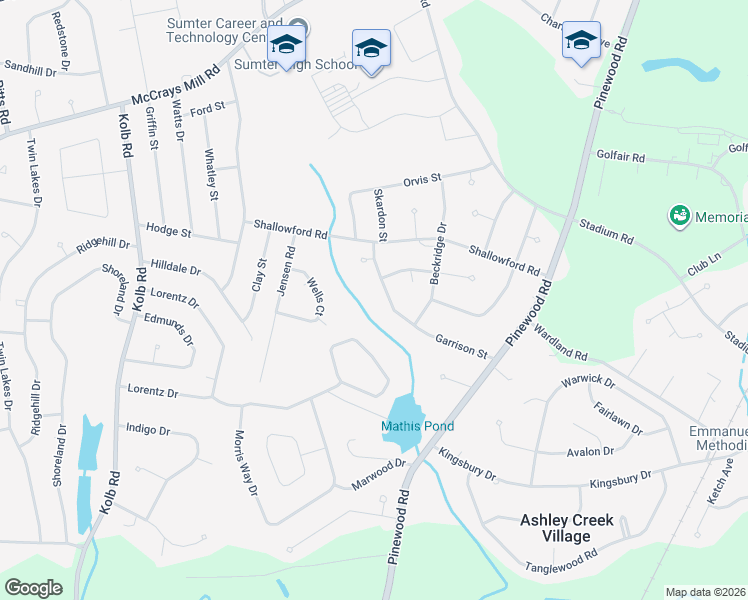 map of restaurants, bars, coffee shops, grocery stores, and more near 2274 Garrison Street in Sumter