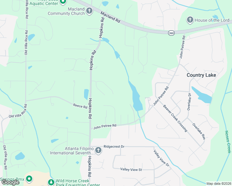 map of restaurants, bars, coffee shops, grocery stores, and more near 3543 Adams Landing Drive in Powder Springs