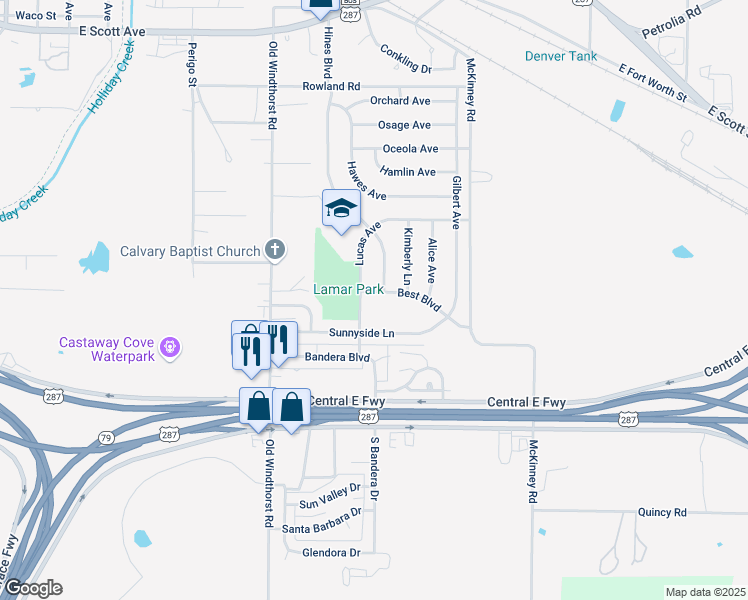 map of restaurants, bars, coffee shops, grocery stores, and more near 1613 Best Boulevard in Wichita Falls