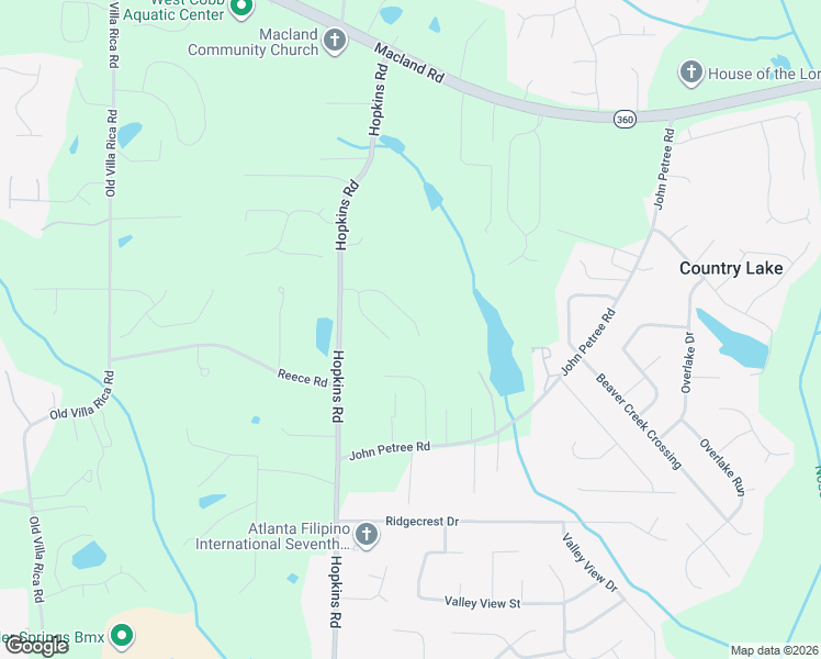 map of restaurants, bars, coffee shops, grocery stores, and more near 3551 Adams Landing Drive in Powder Springs