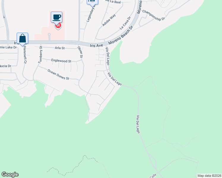 map of restaurants, bars, coffee shops, grocery stores, and more near 15901 La Costa Alta Drive in Moreno Valley