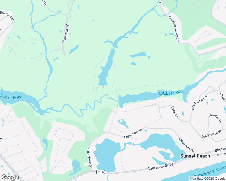 map of restaurants, bars, coffee shops, grocery stores, and more near 580-598 Sunset Lakes Blvd SW in Sunset Beach