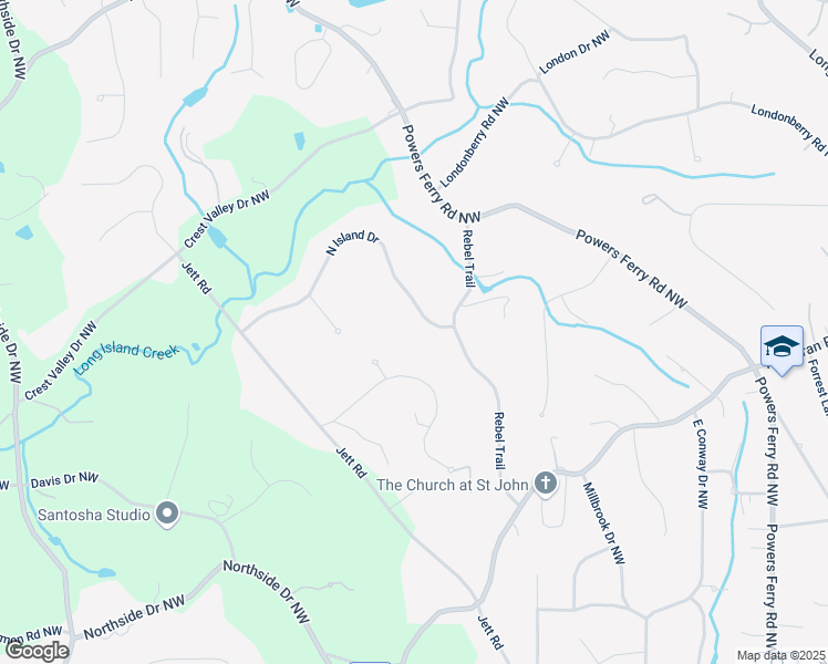 map of restaurants, bars, coffee shops, grocery stores, and more near 700 North Island Drive in Atlanta
