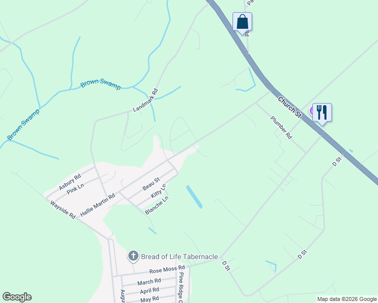 map of restaurants, bars, coffee shops, grocery stores, and more near 451 Hallie Martin Road in Conway