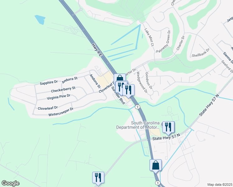 map of restaurants, bars, coffee shops, grocery stores, and more near in Longs