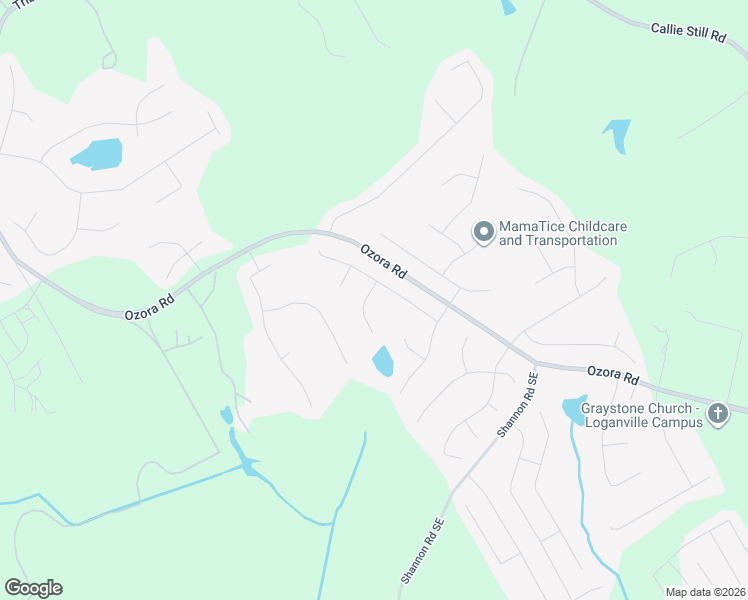 map of restaurants, bars, coffee shops, grocery stores, and more near 1281 Fly Rod Lane in Loganville