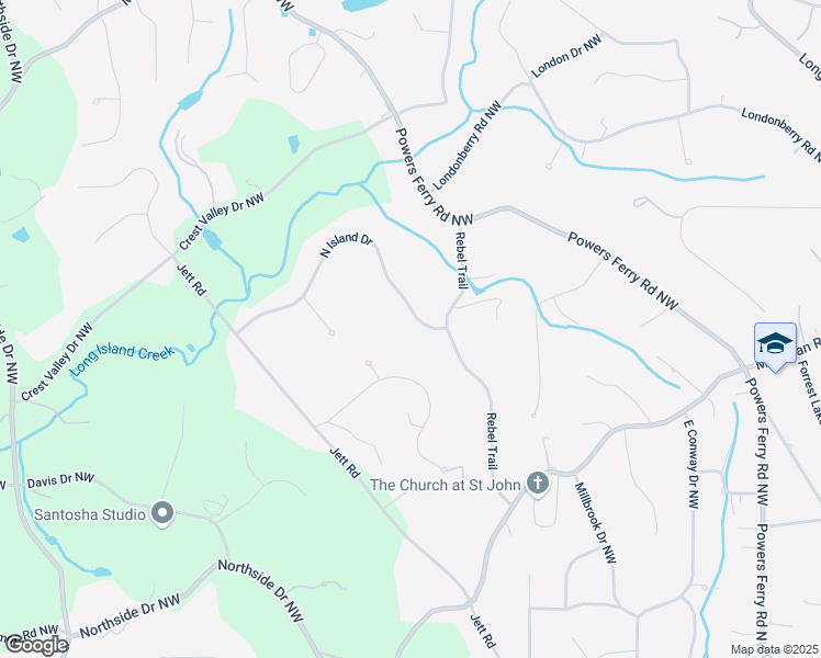 map of restaurants, bars, coffee shops, grocery stores, and more near 700 North Island Drive in Atlanta