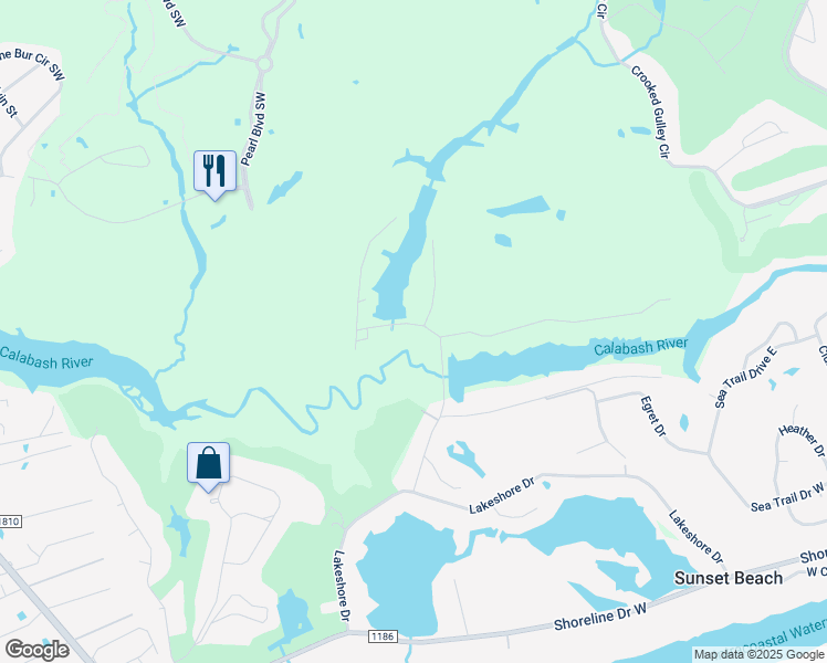 map of restaurants, bars, coffee shops, grocery stores, and more near 1568 Pearl Boulevard Southwest in Sunset Beach