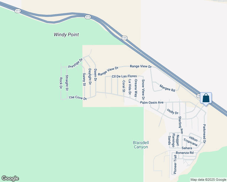 map of restaurants, bars, coffee shops, grocery stores, and more near 59791 Palm Oasis Avenue in Palm Springs