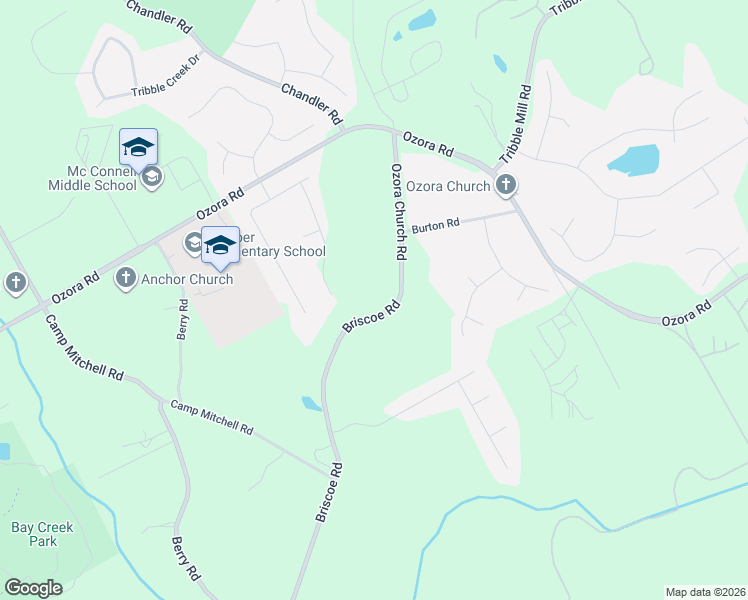 map of restaurants, bars, coffee shops, grocery stores, and more near 2856 Briscoe Road in Loganville