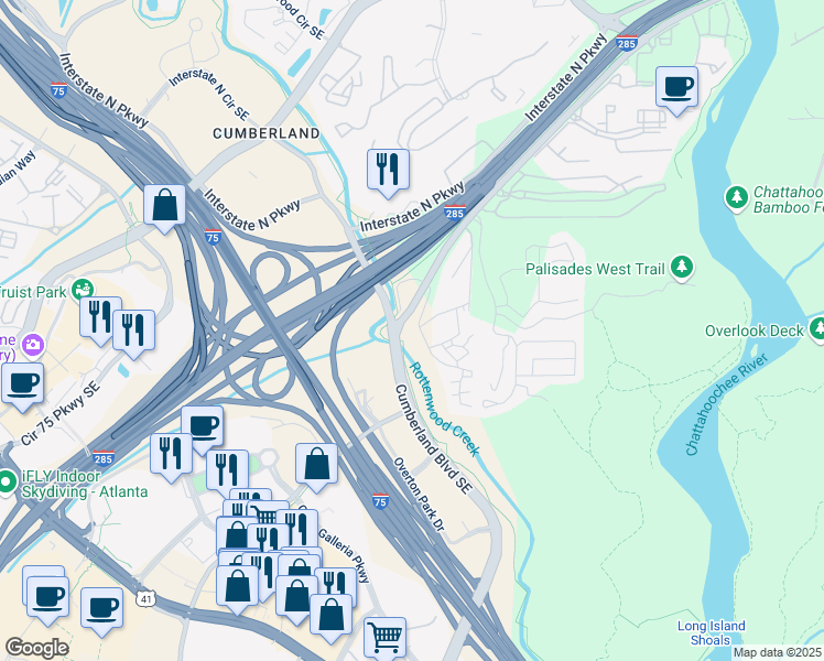 map of restaurants, bars, coffee shops, grocery stores, and more near in Cobb County