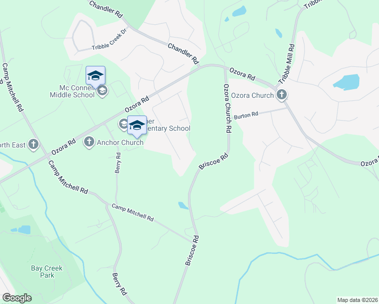map of restaurants, bars, coffee shops, grocery stores, and more near 2955 Parks Run in Loganville