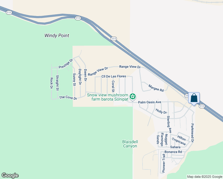 map of restaurants, bars, coffee shops, grocery stores, and more near 15872 Coral Street in Palm Springs