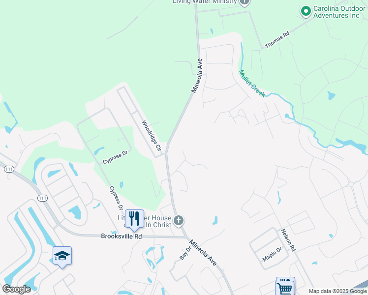 map of restaurants, bars, coffee shops, grocery stores, and more near 1585 Eva Drive in Little River