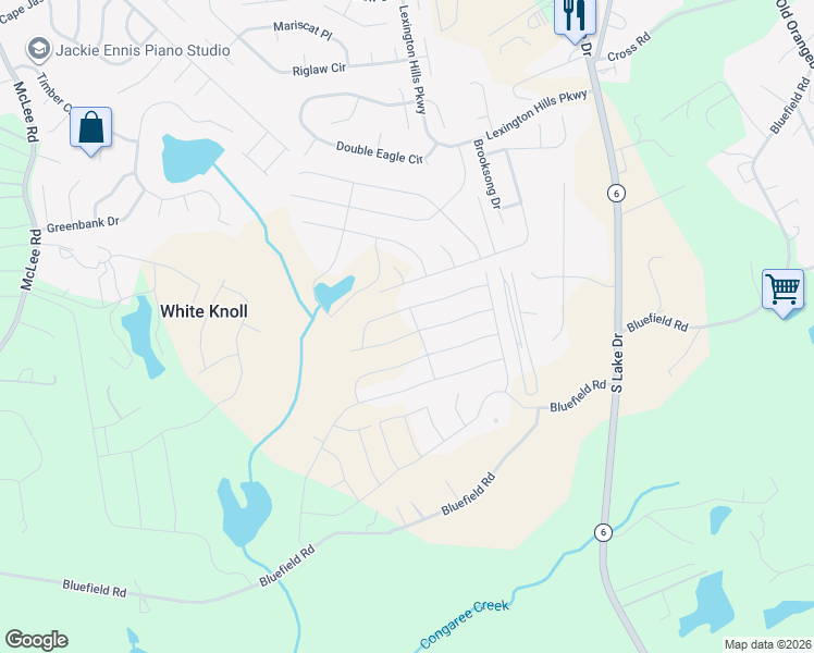 map of restaurants, bars, coffee shops, grocery stores, and more near 3011 Bluefield Road in Lexington