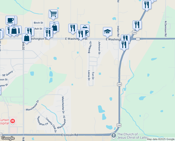 map of restaurants, bars, coffee shops, grocery stores, and more near 402 Leesa Drive in Idabel