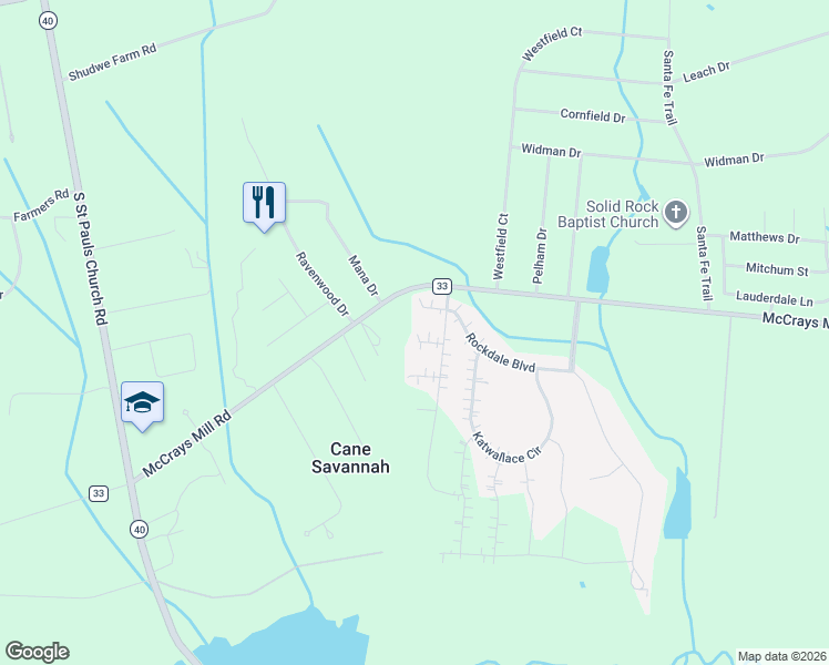map of restaurants, bars, coffee shops, grocery stores, and more near 30 Willcroft Court in Sumter