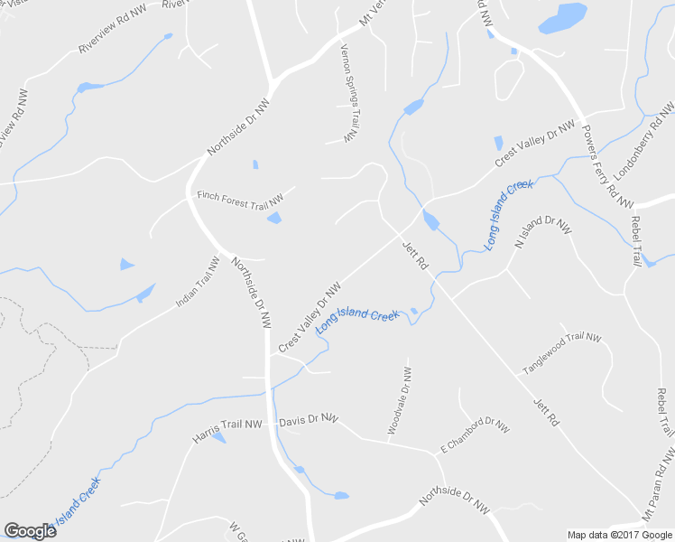 map of restaurants, bars, coffee shops, grocery stores, and more near 1105 Crest Valley Drive Northwest in Atlanta