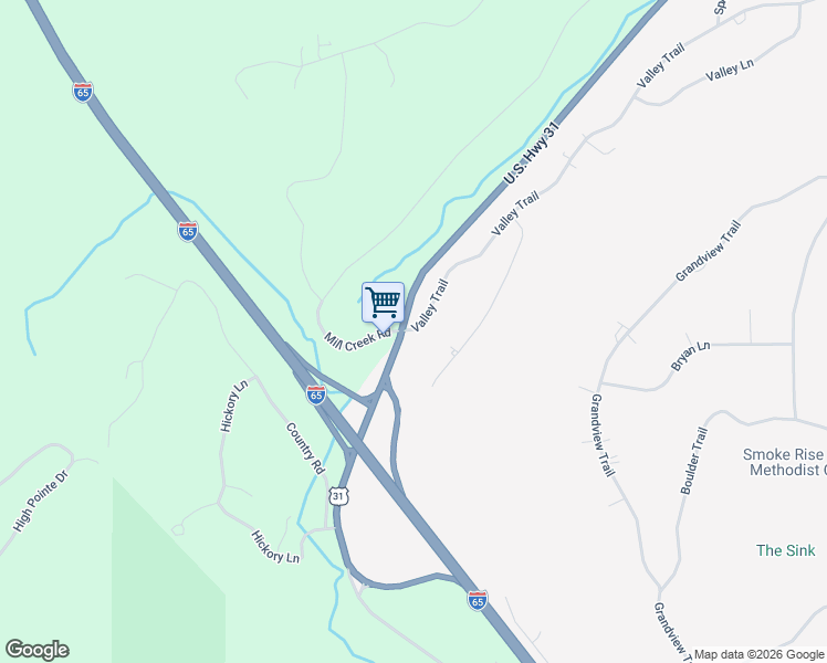 map of restaurants, bars, coffee shops, grocery stores, and more near 11 Valley Trail in Warrior