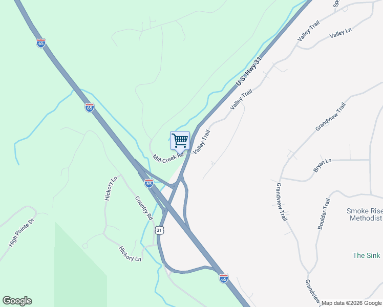 map of restaurants, bars, coffee shops, grocery stores, and more near 11 Valley Trail in Warrior