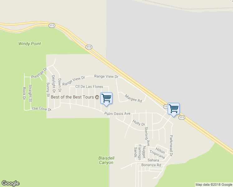 map of restaurants, bars, coffee shops, grocery stores, and more near 15851 Bobbee Lou Lane in Palm Springs