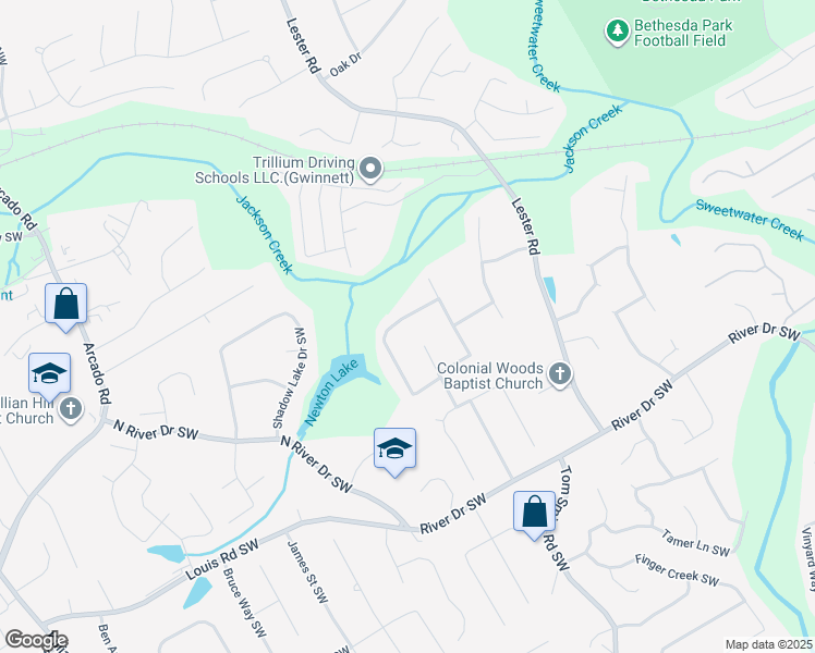 map of restaurants, bars, coffee shops, grocery stores, and more near 3905 Brookshire Place in Lawrenceville