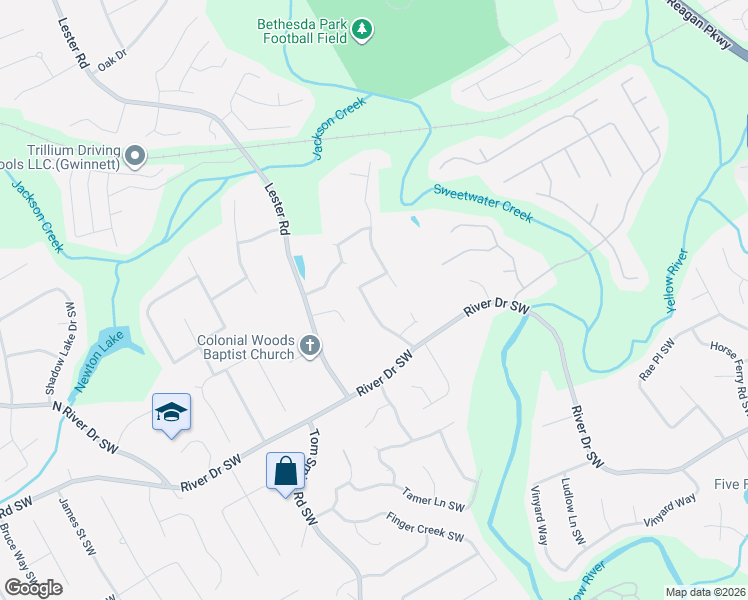 map of restaurants, bars, coffee shops, grocery stores, and more near 381 Princeton Way in Lawrenceville