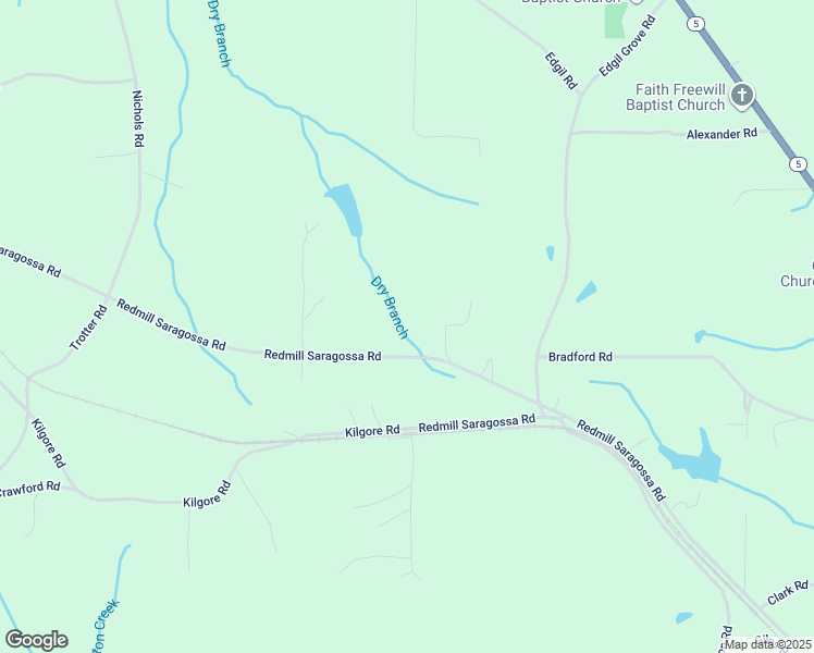 map of restaurants, bars, coffee shops, grocery stores, and more near 2198 Redmill Saragossa Road in Jasper