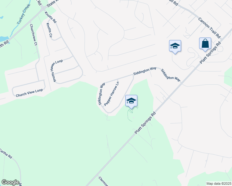 map of restaurants, bars, coffee shops, grocery stores, and more near 121 Pepper Harrow Lane in Lexington