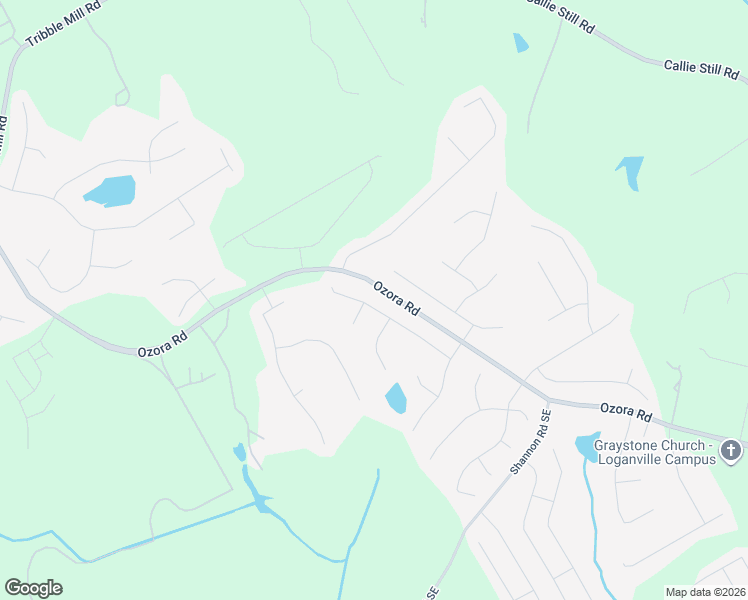 map of restaurants, bars, coffee shops, grocery stores, and more near 1226 Brim Bay Court in Loganville