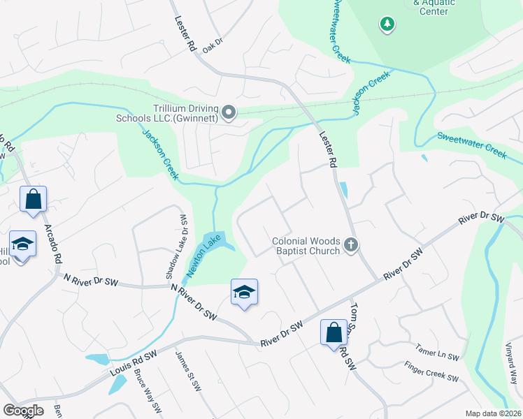 map of restaurants, bars, coffee shops, grocery stores, and more near 3866 Brookshire Place in Lawrenceville