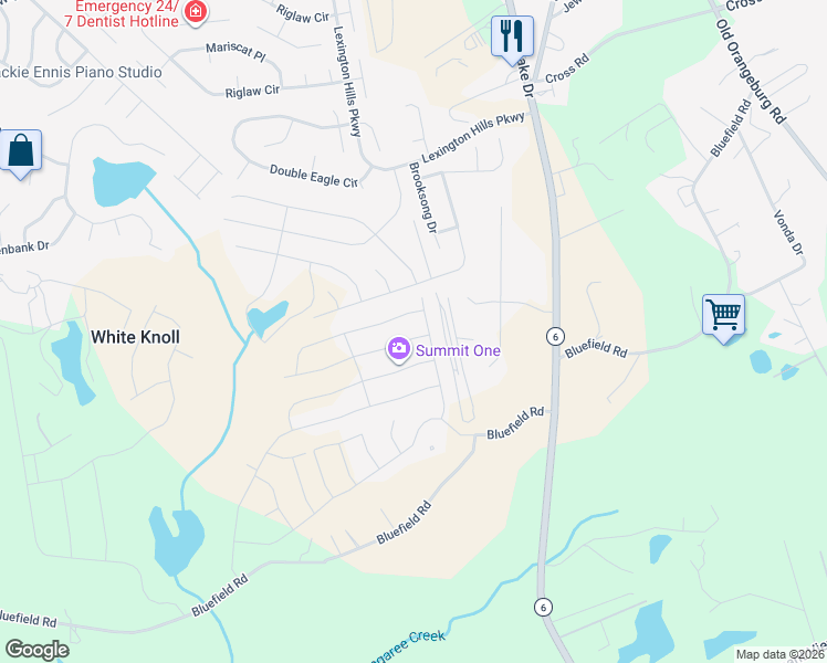 map of restaurants, bars, coffee shops, grocery stores, and more near 1953 Cold Rocks Way in Lexington