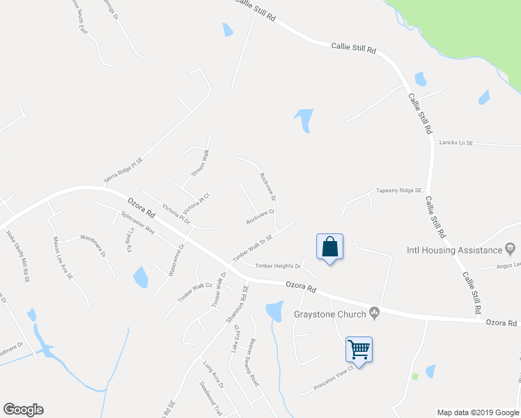 map of restaurants, bars, coffee shops, grocery stores, and more near 1268 Rockview Court in Loganville