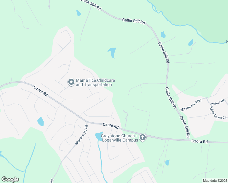 map of restaurants, bars, coffee shops, grocery stores, and more near 1470 Timber Walk Drive Southeast in Loganville