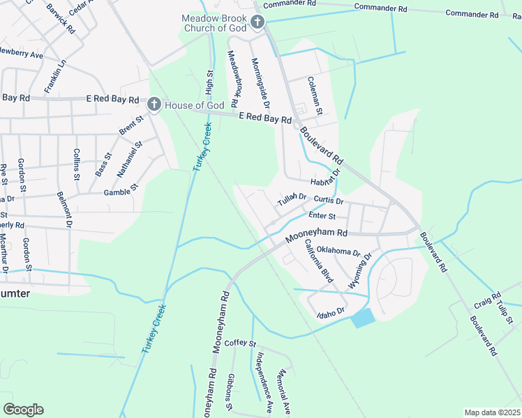 map of restaurants, bars, coffee shops, grocery stores, and more near 1045 Acres Avenue in Sumter
