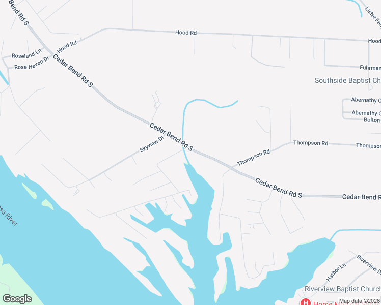 map of restaurants, bars, coffee shops, grocery stores, and more near 1649 Cedar Bend Road South in Gadsden