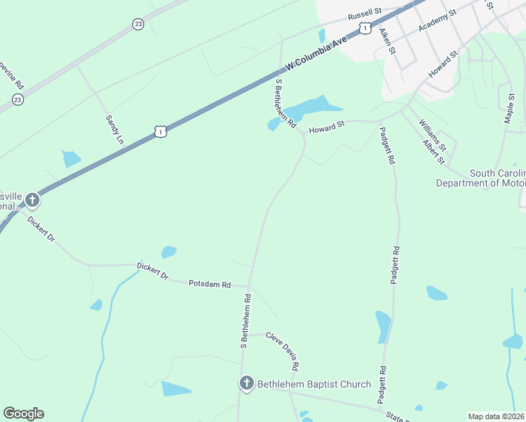 map of restaurants, bars, coffee shops, grocery stores, and more near 316 South Bethlehem Road in Batesburg-Leesville