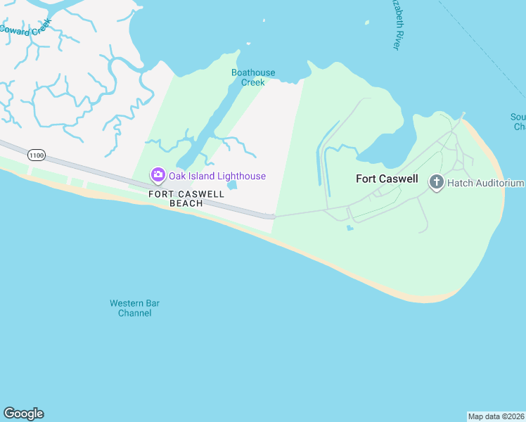 map of restaurants, bars, coffee shops, grocery stores, and more near 106 Caswell Beach Rd in Oak Island