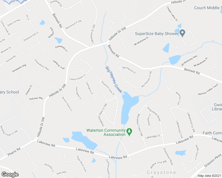 map of restaurants, bars, coffee shops, grocery stores, and more near 1700 Pinehurst View Drive in Grayson