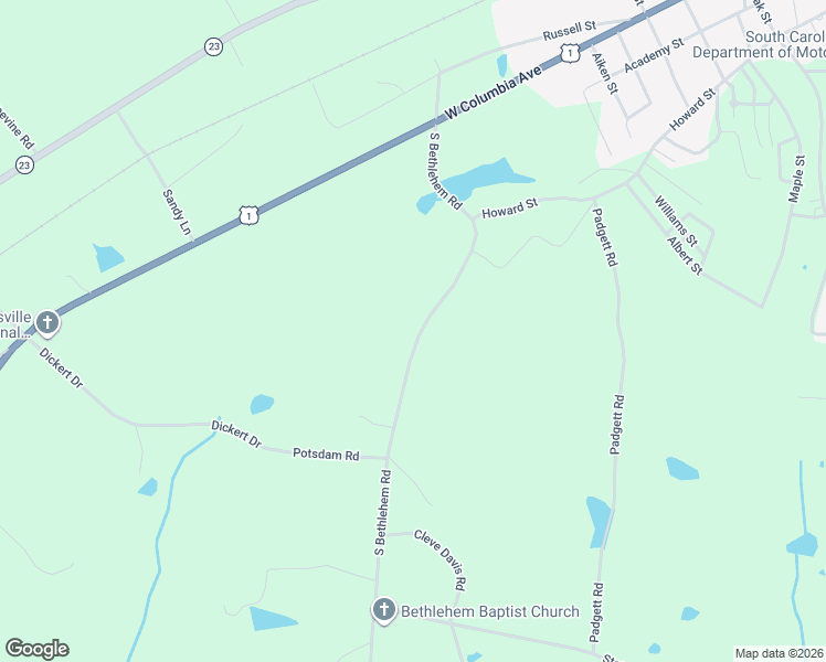 map of restaurants, bars, coffee shops, grocery stores, and more near 316 South Bethlehem Road in Batesburg-Leesville