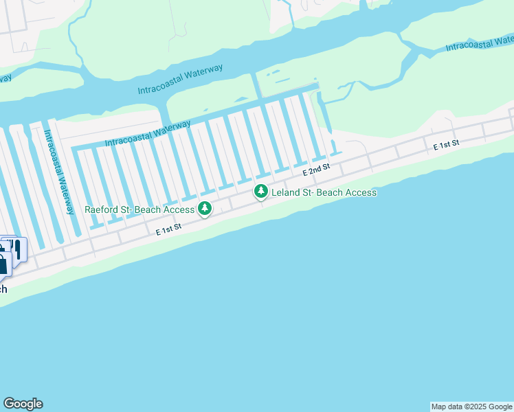 map of restaurants, bars, coffee shops, grocery stores, and more near 208 East 1st Street in Ocean Isle Beach