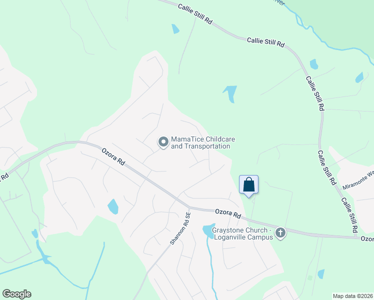 map of restaurants, bars, coffee shops, grocery stores, and more near 3245 Rockwalk Terrace in Loganville