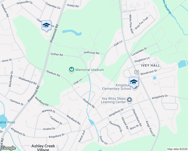 map of restaurants, bars, coffee shops, grocery stores, and more near 978 Club Lane in Sumter