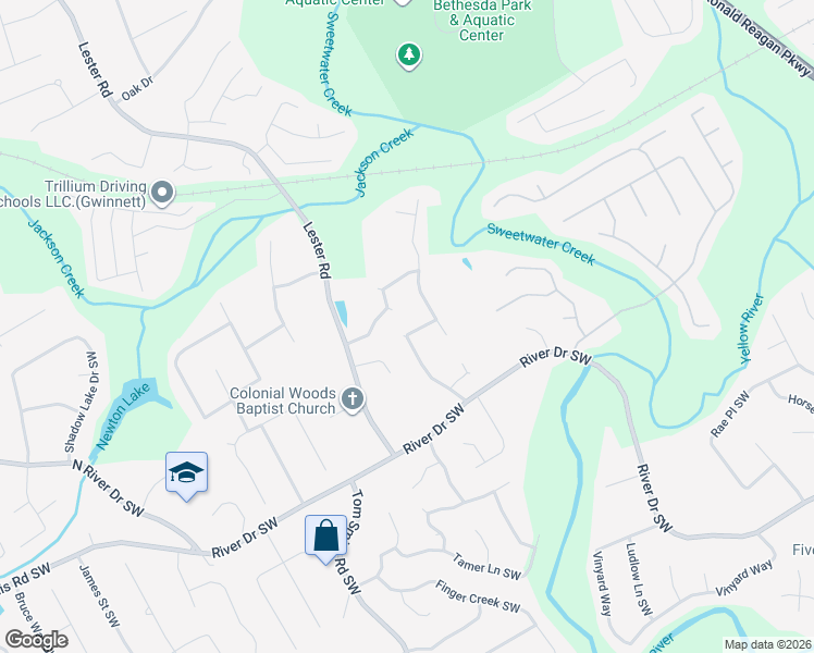 map of restaurants, bars, coffee shops, grocery stores, and more near 341 Princeton Way in Lawrenceville
