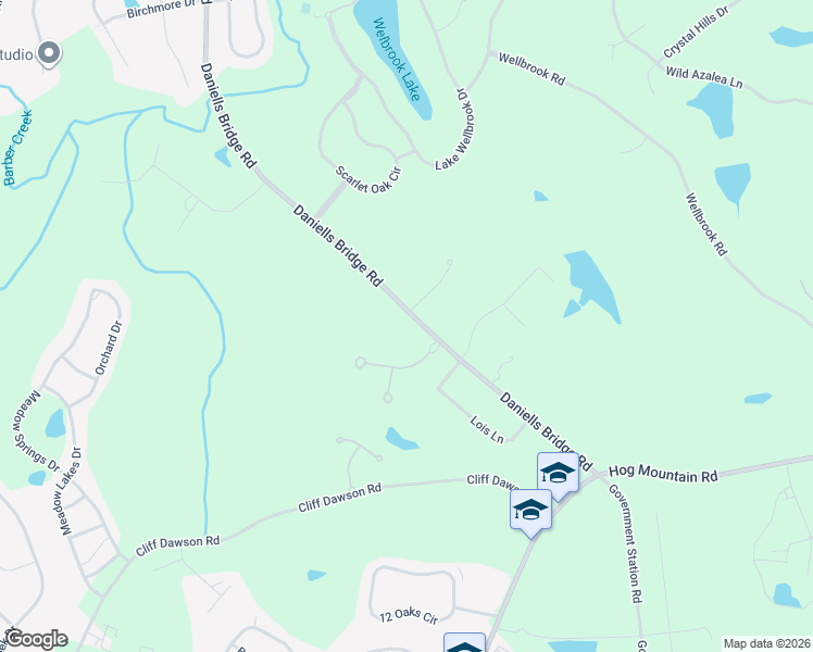 map of restaurants, bars, coffee shops, grocery stores, and more near 1091 Lea Haven Way in Athens