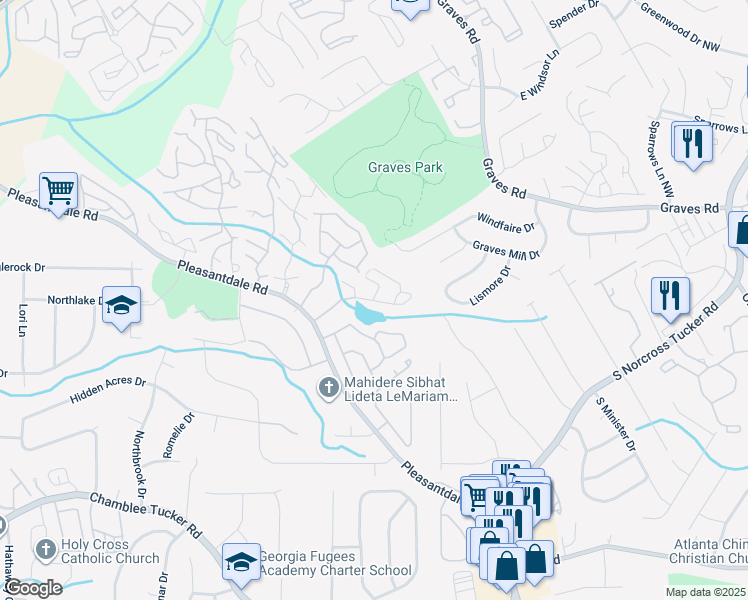 map of restaurants, bars, coffee shops, grocery stores, and more near 3966 Wolcott Circle in Doraville
