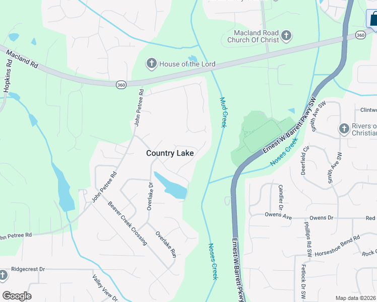 map of restaurants, bars, coffee shops, grocery stores, and more near 2523 Country Lake Circle in Powder Springs