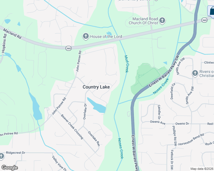 map of restaurants, bars, coffee shops, grocery stores, and more near 2523 Country Lake Circle in Powder Springs