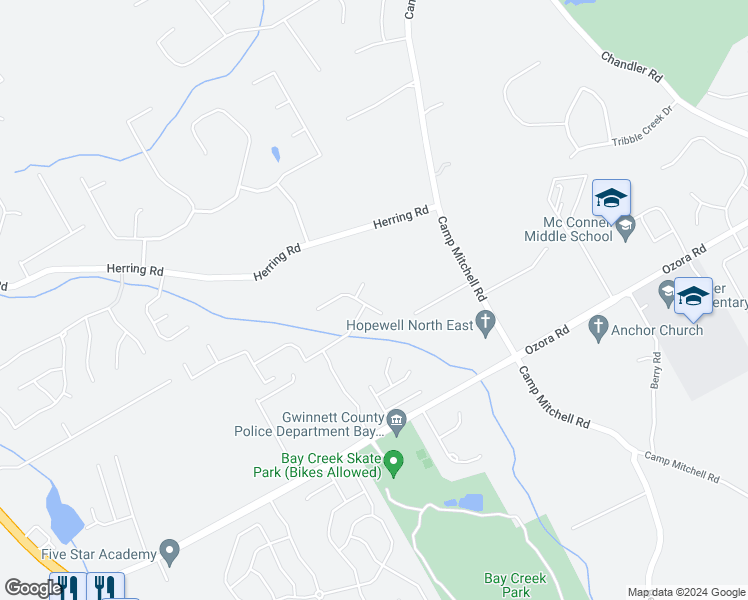 map of restaurants, bars, coffee shops, grocery stores, and more near 2564 Starfire Lane in Loganville